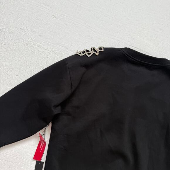 Carbon38 Black Rhinestone Cut Out Sweatshirt, Size Small - Picture 9 of 9